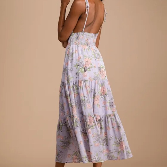 LULUs Floral Lavender Maxi Dress - Picture 3 of 8